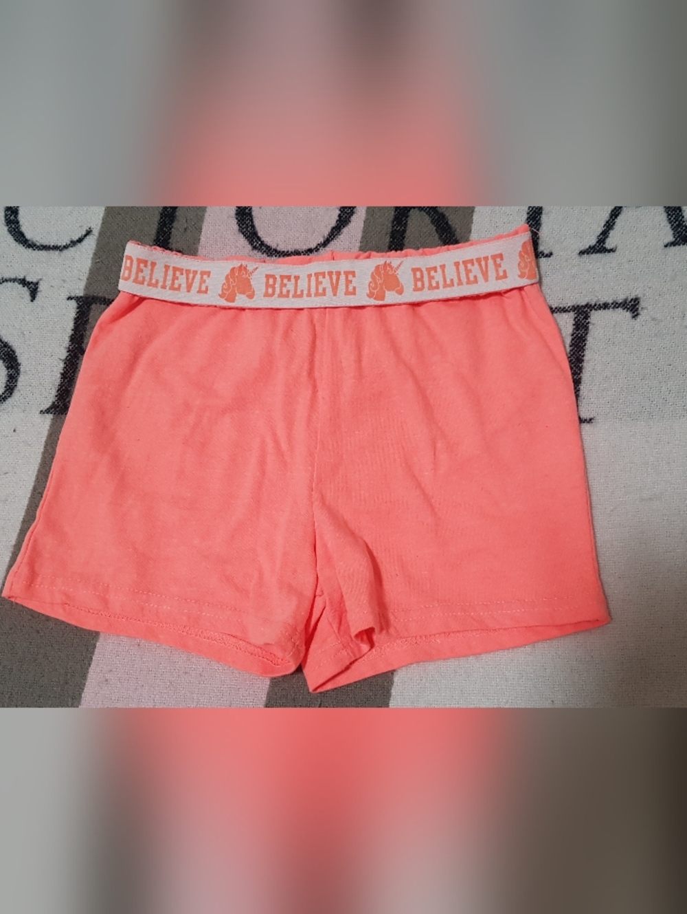 Girls Coral 'Believe' Elastic Waist Shorts